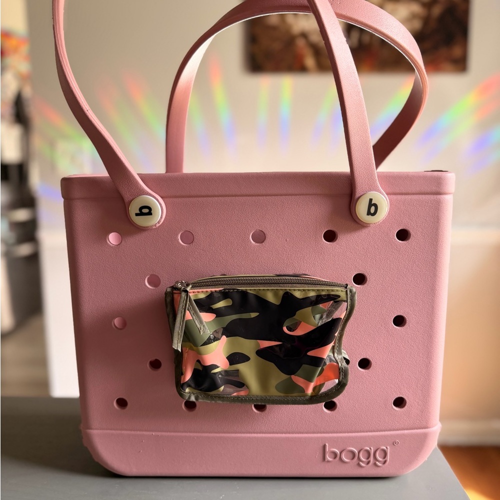 BOGG BAG Pink Tote with Camouflage Accent